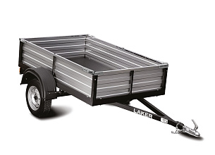 Прицеп бортовой Laker Heavy Duty Light 300, на рессорной подвеске черный