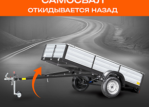 Автоприцеп LAKER  Heavy Duty Light 400/рессора, профлист, откидной, черный ш 1,3 м/д 2,5м