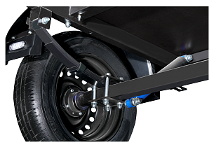 Прицеп бортовой Laker Heavy Duty Light 300, на рессорной подвеске черный