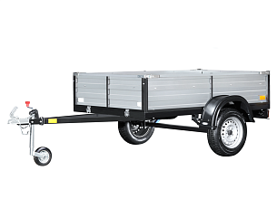 Прицеп бортовой Laker Heavy Duty Light 300, на рессорной подвеске черный