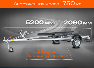Автоприцеп Laker Smart Trailer 750, оцинкованный на рессорной подвеске